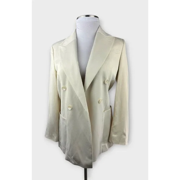 BR Manifattura Emmetex Italian Crepe Double Breasted Blazer Jacket Oversized 2 - Picture 4 of 16
